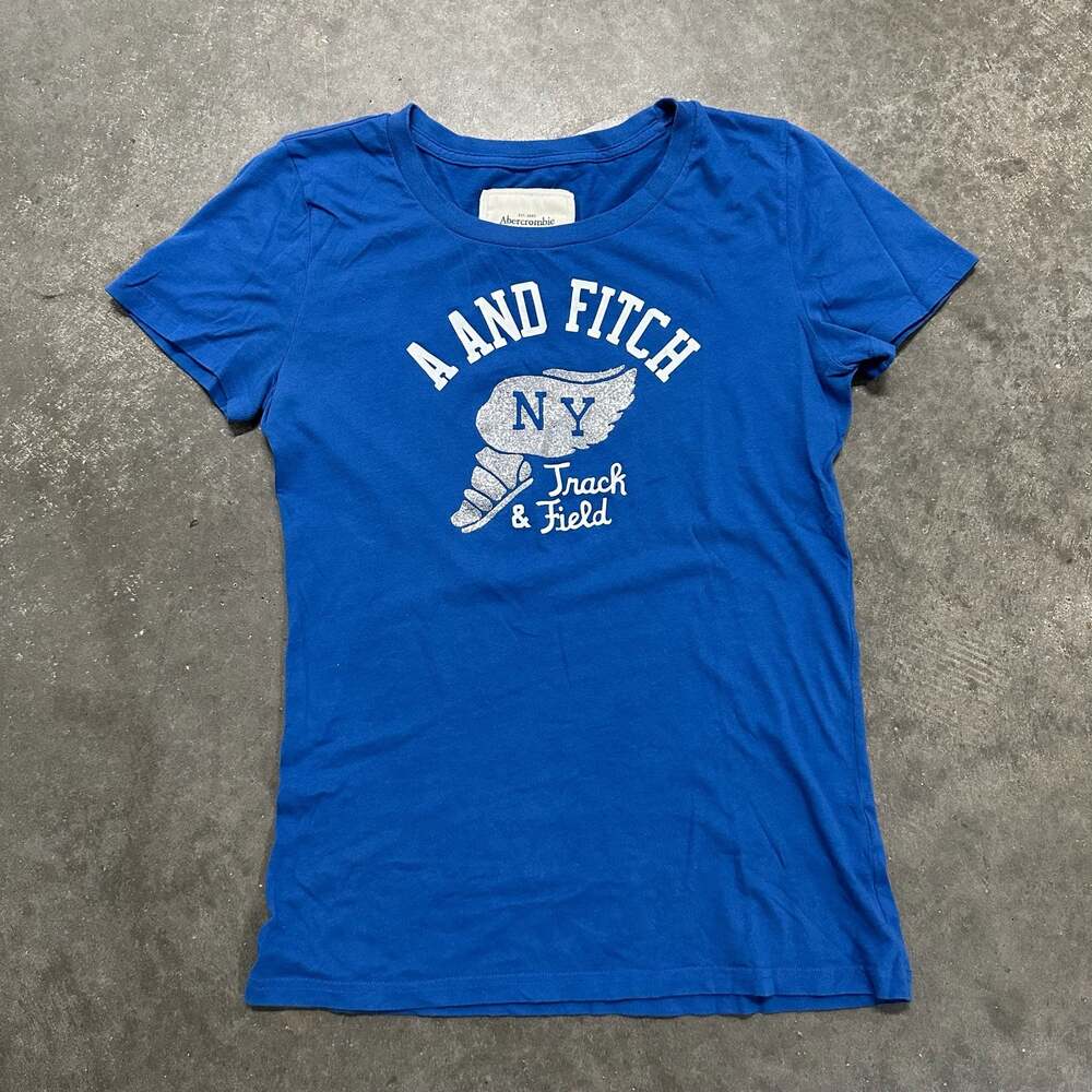 Abercrombie & Fitch NY Track & Field Blue Graphic T-Shirt Medium